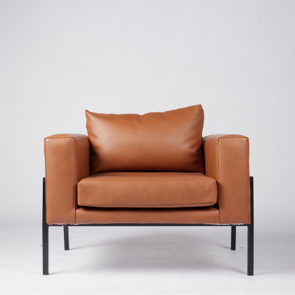 Box Frame Euro Leather Chair - Image 4